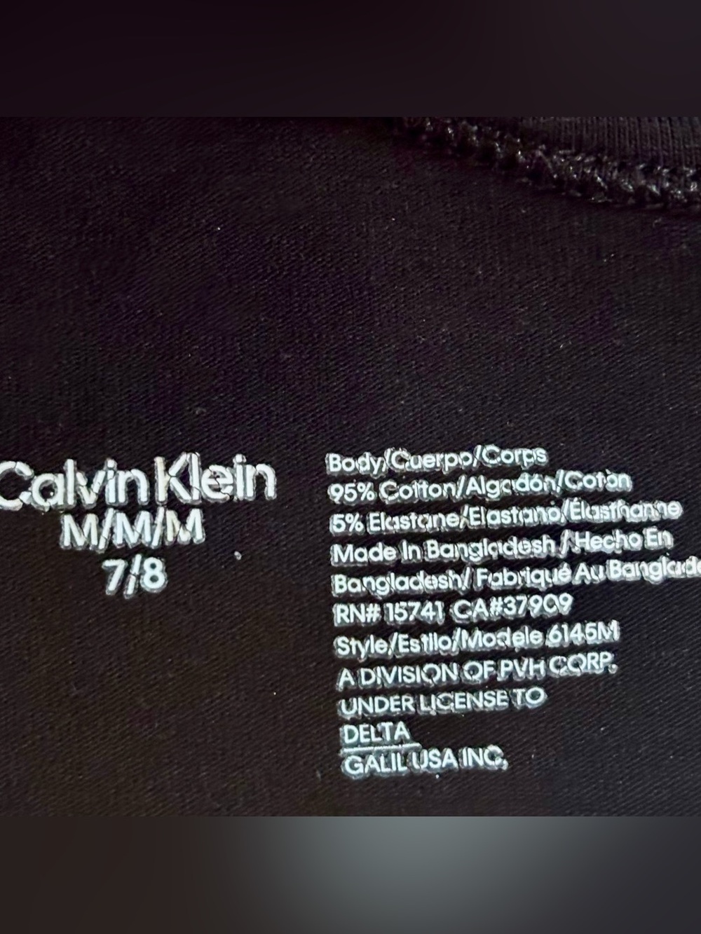 Calvin Klein - Girl’s Black Scoop Neck Logo Band Bralette - M (7/8) - Picture 5 of 5